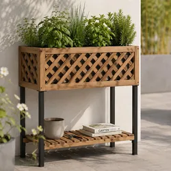 Pflanzkasten MCW-P86, Blumen-/Pflanzkübel Blumenkasten, In-/Outdoor Akazie Holz MVG-zertifiziert 78x82x32cm ~ hellbraun