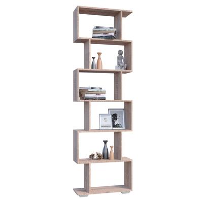 Standregal VCM "Holz Raumteiler Stand Regal Deko Bücher Palusa L", braun (sonoma, eiche), B:60cm T:24cm, Regale, Standregal