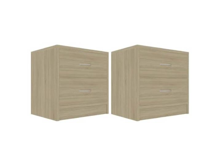 fsahslih Nachttische 2er Set Sonoma-Eiche 40x30x40 cm Beistelltisch Praktische Konsole fürs Schlafzimmer mit zwei Schubladen für Bücher und Kleinteile. Pflegeleicht für moderne Räume.