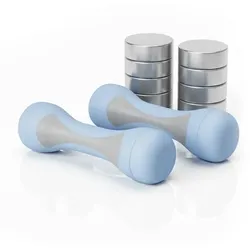 Relaxdays Verstellbare Hanteln im 2er Set Grau,Hellblau