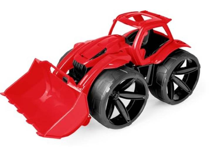 Wader 64500 - Maximus Traktor in Rot mit extra Breiten Reifen, Größe ca. 68 cm, für Kinder ab 12 Monaten, geeignet als Geschenk für kreatives Spielen