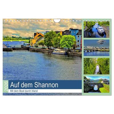 Auf dem Shannon - Mit dem Boot durch Irland (Wandkalender 2026 DIN A4 quer), CALVENDO Monatskalender