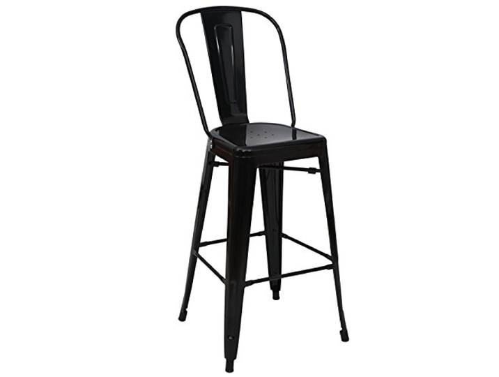 Mendler Barhocker HWC-A73 Metall Industriedesign - schwarz