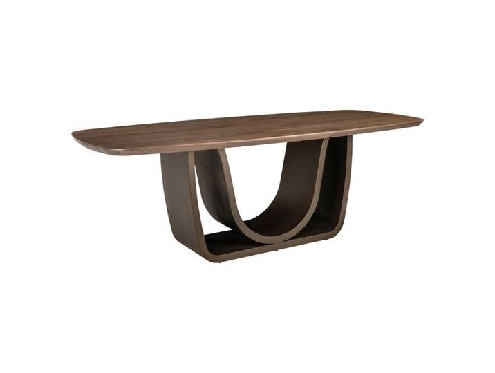 Esstisch Windsor Walnuss 230 cm mit Messing-Gestell für 8 Personen
