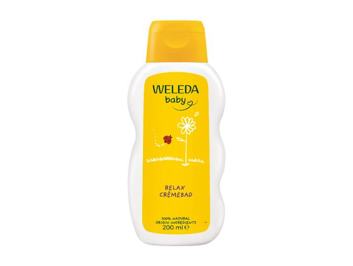 Weleda Baby Calendula Relax Crèmebad - lavendel &amp; neroli - baby badolie - kalmerende, ontspannende geur - reinigt, verzorgt &amp; kalmeert - 100% natuurlijke ingrediënten - 200 ml