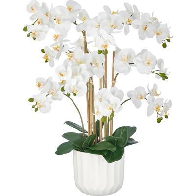 Kunstorchidee CREATIV GREEN "Phalaenopsis", weiß, H:80cm, Obermaterial: 100% Kunststoff, Kunstpflanzen, im Design-Pflanzgefäß