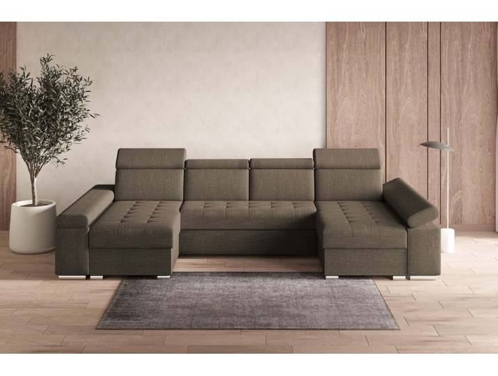 Myhomelando Wohnlandschaft Toronto, mit Schlaffunktion, Bettkasten, Kopfstützen, Armlehnenfunktion