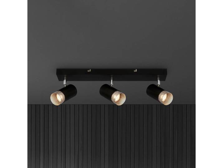Briloner Deckenspot Plek GU10 schwarz/silber dreiflammig Plek, dimmbar, schwarz, für Wohn- / Esszimmer, Metall, Modern, Deckenlampe