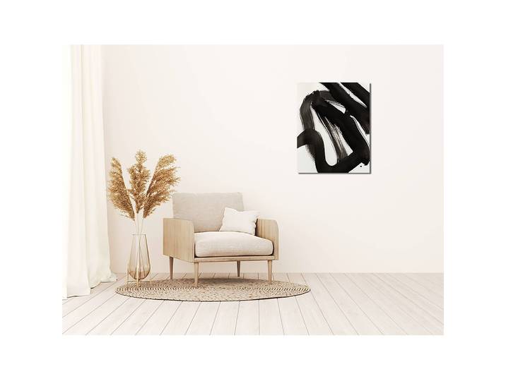 Tableau déco Abstract black brush stroke Alu-Dibond Multicolore 40 x 50cm