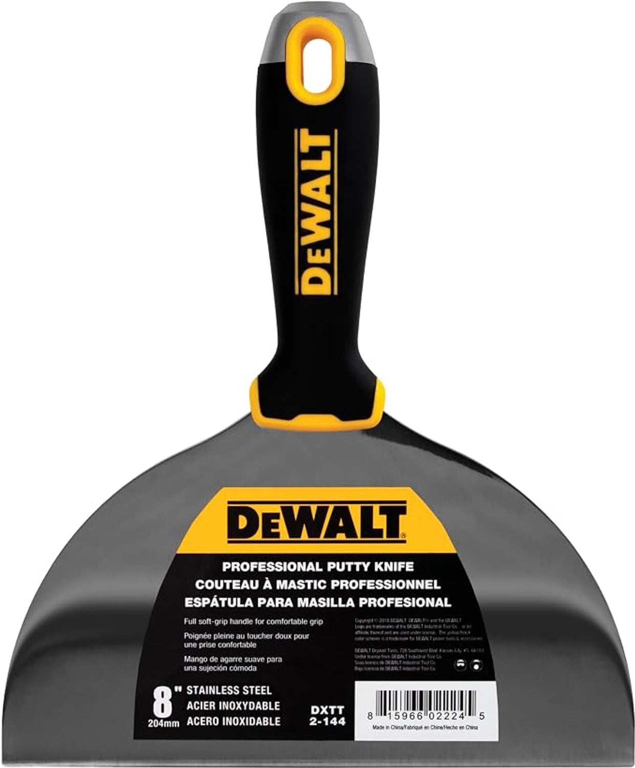 DeWalt DXTT-2-144 Plamuurmes met hamerkop - 20 cm - RVS met softgrip