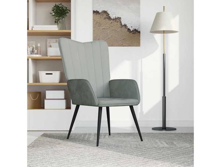 furnicato Relaxsessel Wohnzimmerstuhl 61 x 70 x 96,5 cm Hellgrau, Weicher Relaxsessel mit Ziernaht und stabilem Gestell für Wohnraum
