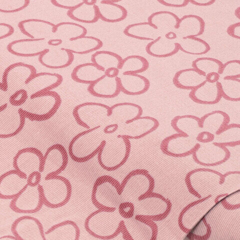 Baumwoll-Feincord "Blumen", rosa-color