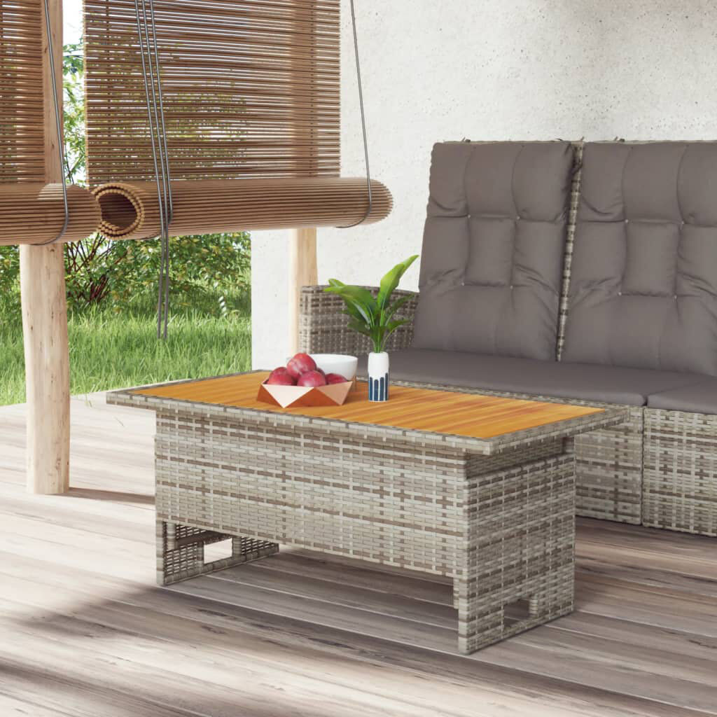 Ebern Designs Lenton Rectangular Acacia Solid Wood Outdoor Patio Table - 100 cm W 50 cm D Grey