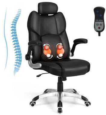 Executive 3D Massage Office Chair Computer Desk Chair w/Lumbar Support