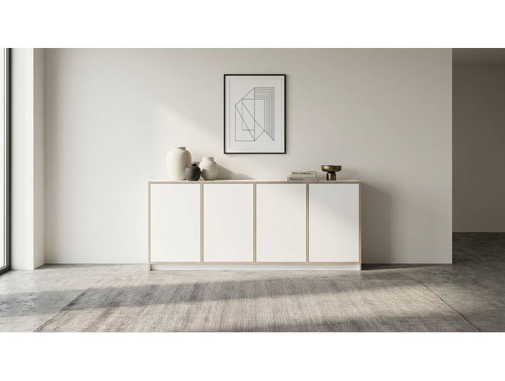 Pickawood Sideboard aus Multiplex Multiplex Multiplex Weiß