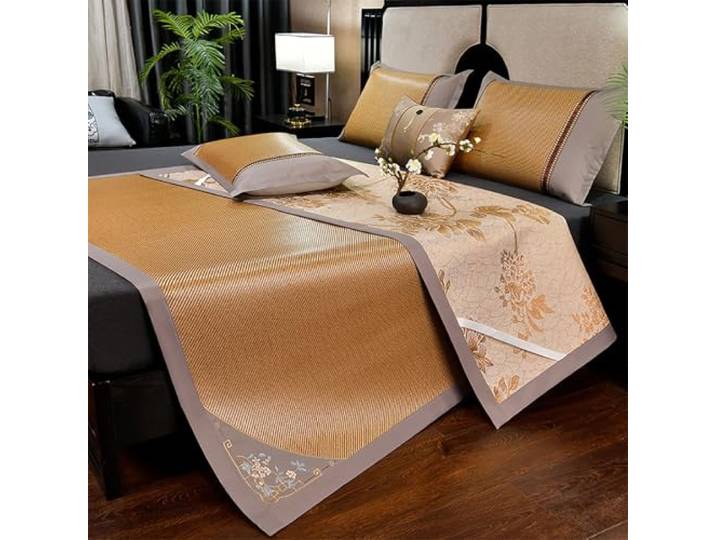 YUAWEGFDR Sommerschlafmatte aus Bambus Mehrfarbig, mehrere Größen for den Einsatz im Bett(Color E,180cm)