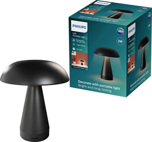 Philips 8721103148445 LED-Akku-Tischlampe LED LED fest eingebaut 3W Schwarz