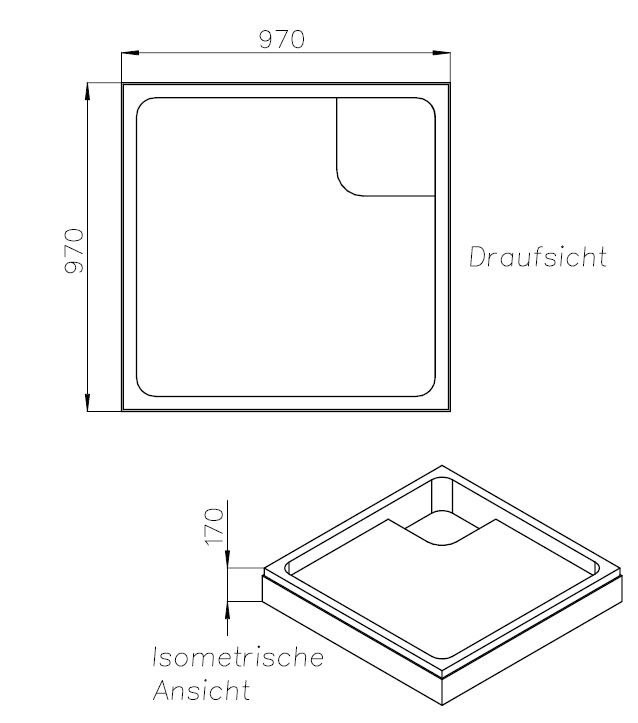 Neuesbad Wannenträger für Kaldewei Stahl 100x100x6,5 SD 90230