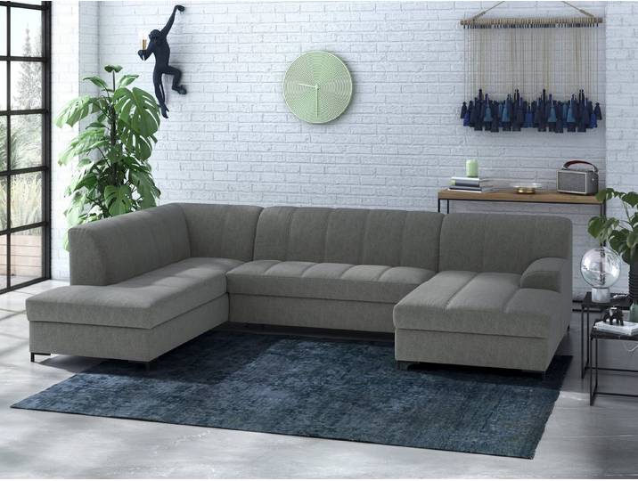 Home affaire Wohnlandschaft Balme, moderne Formensprache, zeitloses Design, U-Form, Inkl. Zierkissen, wahlweise mit Bettfunktion