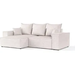 ECKSOFA SENSO mit Schlaffunktion Hellbeige im Neve Stoff