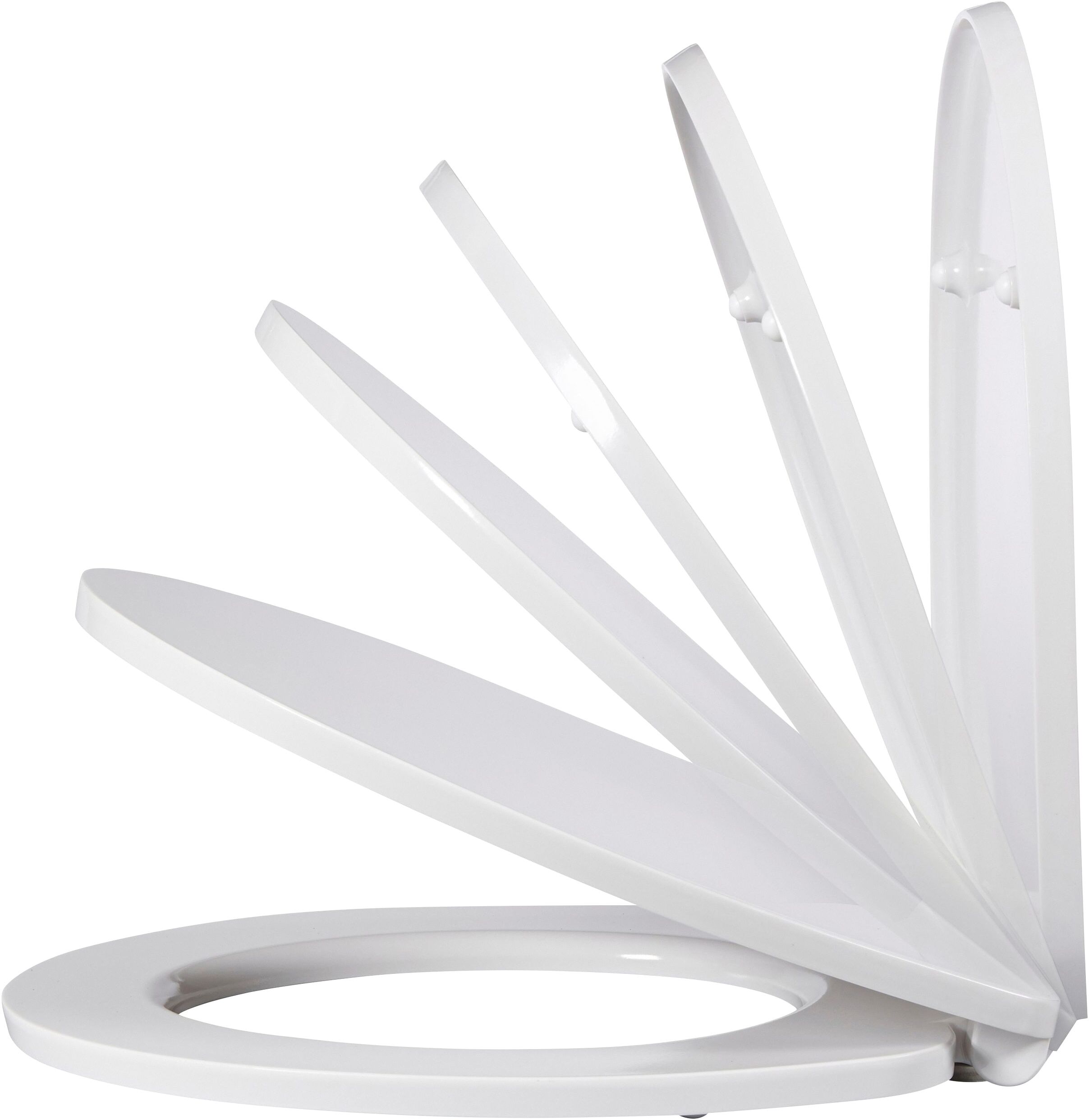 WC-Sitz ADOB "Weiss", weiss (weiß), B:38,5cm H:4,2cm L:45cm, Duroplast, Edelstahl, WC-Sitze, WC-Sitz, Absenkautomatik, zur Reinigung auf Knopfdruck abnehmbar weiß Einheitsgröße