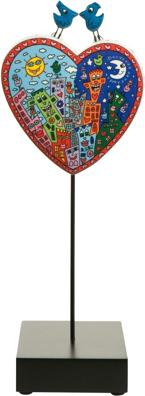 Sammelfigur GOEBEL "My City Does Not Sleep", bunt, B:8cm H:27,5cm T:10cm, Porzellan, Dekofiguren, Sammelfigur, von James Rizzi bunt B/H/T: 8cm x 27,5cm x 10cm