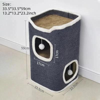 Uplift Essentials Multi Tiered Luxury Cat Villa And Winter Pet Cave 2 tiers