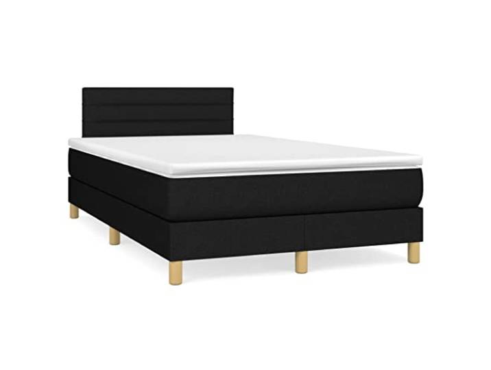 Makastle Boxspringbett mit Matratze Schwarz 120x200 cm 100% Polyester Stoff