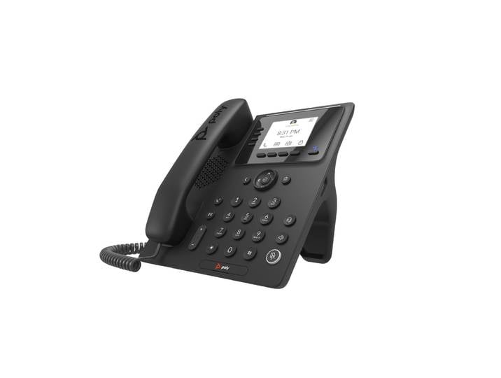 HP Poly Téléphone multimédia professionnel Poly CCX 350 pour Microsoft Teams et compatible PoE, Téléphone IP, Noir, Combiné filaire, Android 12, LCD,