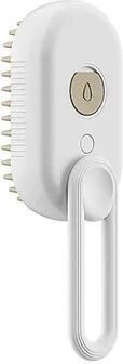 Happy Pet Pantry Steam Groom 3 In 1 Pet Steam Brush For Cats & Dogs Hair Removal Massage Comb white
