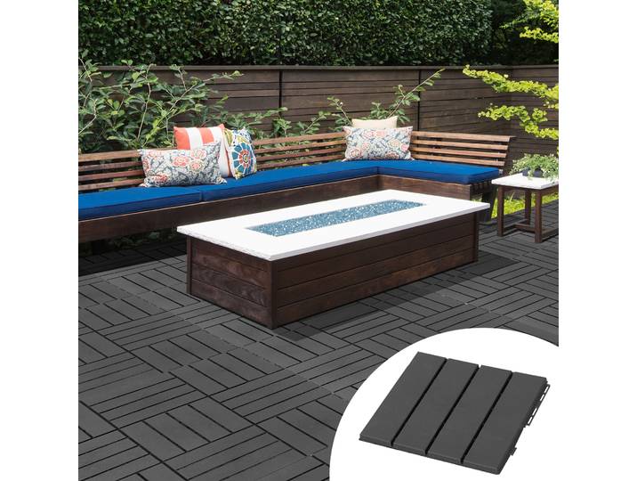 Outsunny Dalles Terrasse Composite 18pcs Emboîtables