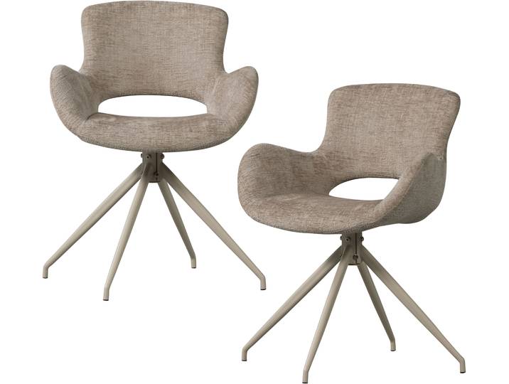 Esszimmerstuhl WOOOD, beige (sand, chrom), B:58cm H:82cm T:58cm, Holzwerkstoff, Metall, Stühle, Esszimmerstuhl, Drehmechanismus, Sehr hohe Verschleißfestigkeit, Pfleiglicht