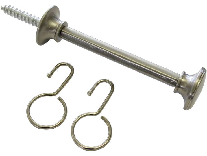 Raffhalter GARDINIA Schalhalter mit Haken Gr. 1, silber (edelstahlfarben), L:10cm, Raffhalter, Raffhalter, Schal/Raffhalter für Stoffe