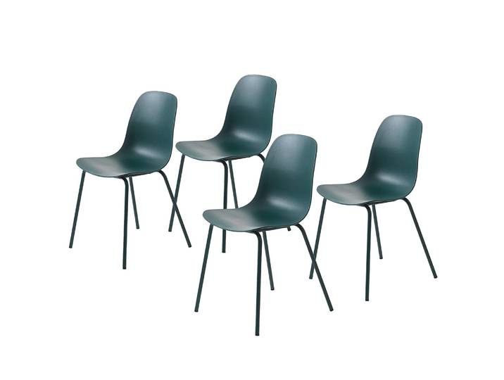 Chaises Felin lot de 4 50 x 84 x 50cm Multicolore/Bleu pétrole