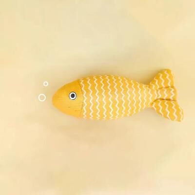 Uplifted Finds Cat Plush Simulation Fish Toy With Catnip yellow