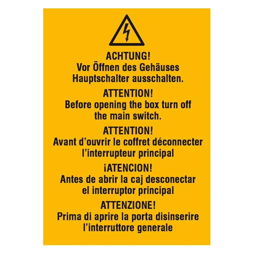 Wolk Warn-Kombischild Achtung Folie selbstklebend B x H 74 mm 105 (21.0651)