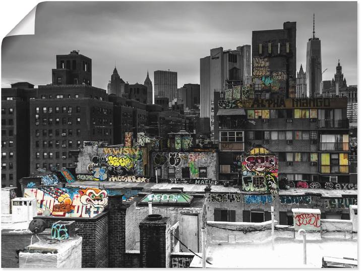 Poster ARTLAND Graffiti in New York , schwarz (farbe bild(er): schwarz), B:60cm H:45cm, Bilder, Poster, ohne Rahmen