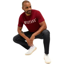 Mustang T-Shirt Print Austin in roter Syrah Färbung-6XL
