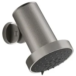 Gessi Habito Antikalk-Kopfbrause mit Gelenk, Regen, Wandmontage, RIGATO, 57271239, Farbe: Edelstahl matt gebürstet