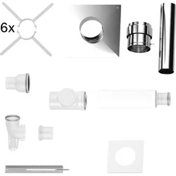 BOSCH Abgaszubehör FC-Set80-C93x, hinten Grundbausatz C93x, d:80/125-110, Edelst...