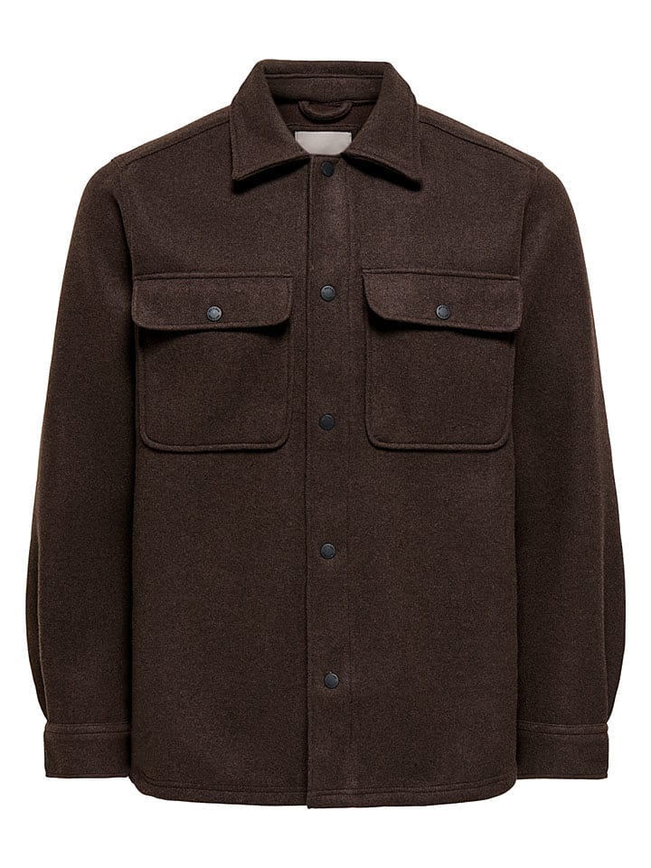 ONLY & SONS Hemdjacke "Ash" in Braun - XL