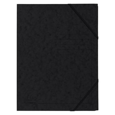 Exacompta Eckspanner aus Colorspan, mit Gummizug, A4, schwarz, ohne Klappen