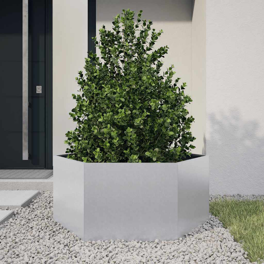 vidaXL Outdoor Planter Box Galvanised Steel 45cm H x 104cm W x 90cm D