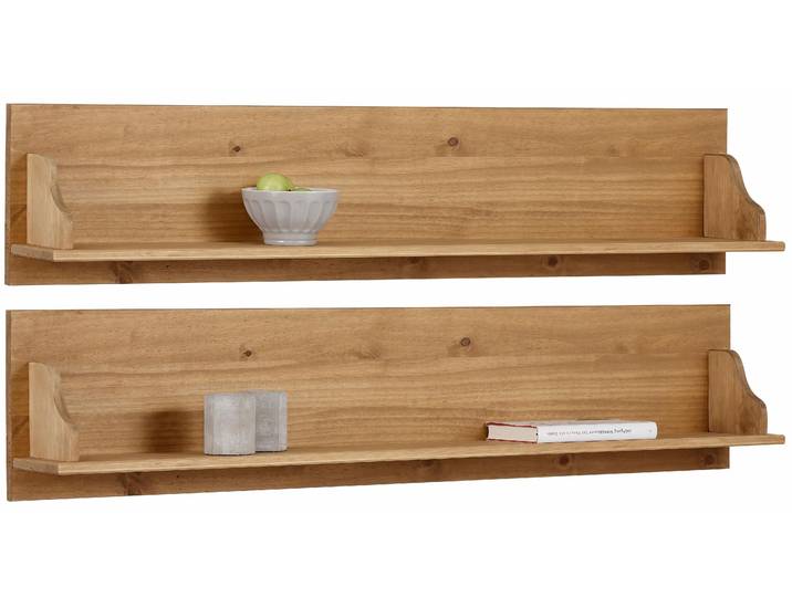 Wandregal GOODPRODUCT Melissa , beige (natur gebeizt, gewachst), Massivholz, Regale, Wandregal, Breite 120 cm