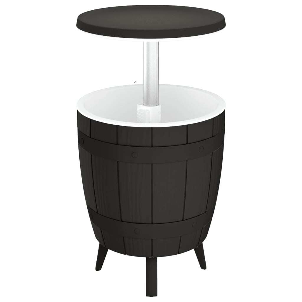 vidaXL 3-in-1 tafel met ingebouwde ijskast, zwart, polypropyleen