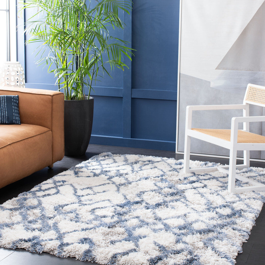 Rio Stoneboro Abstract Area Rug Ivory Rectangle 183 x 274 cm