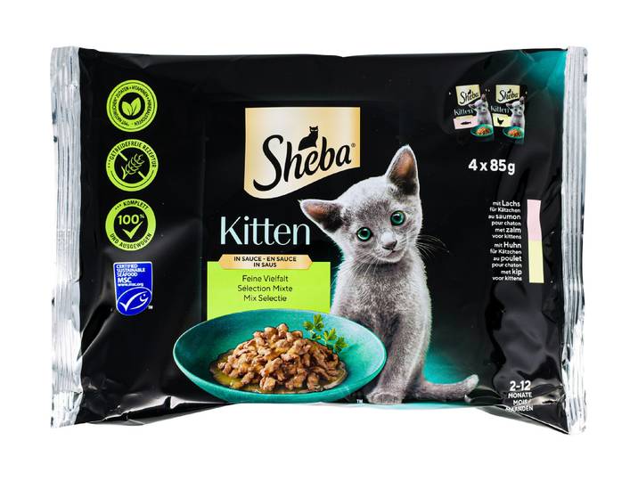 Sheba Kitten Katzenfutter in Sauce Feine Vielfalt 4x85g