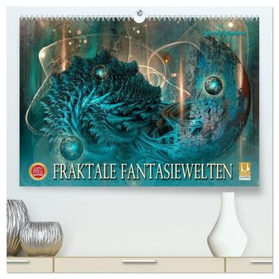 Fraktale Fantasiewelten (hochwertiger Premium Wandkalender 2027 DIN A2 quer), Kunstdruck in Hochglanz