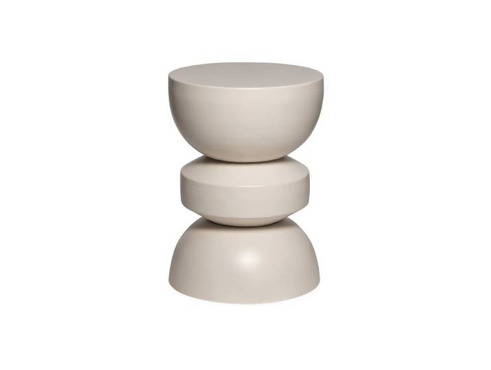 Sweeek Table d'appoint, bout de canapé, table de chevet métal Ø32 x H43,5cm ASSA Beige Crème