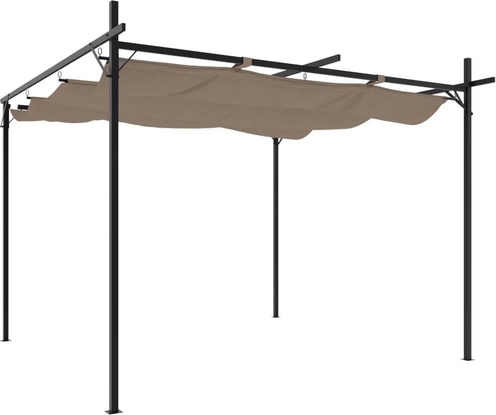 vidaXL Pergola avec toit rétractable taupe 295x292x230 cm